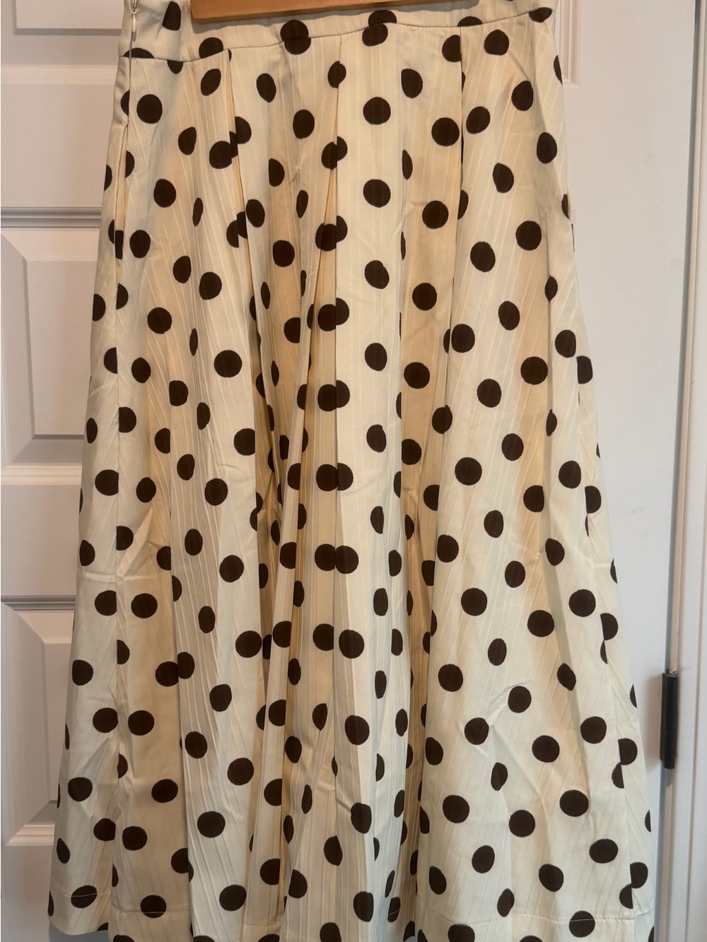English Factory Polka Dot Pleated Midi Skirt - Picture 4 of 5